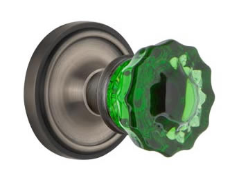 Nostalgic Warehouse Classic Rose with Emerald Crystal Knob
