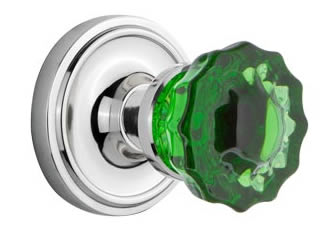Nostalgic Warehouse Classic Rose with Emerald Crystal Knob