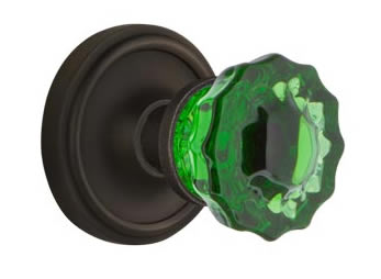 Nostalgic Warehouse Classic Rose with Emerald Crystal Knob