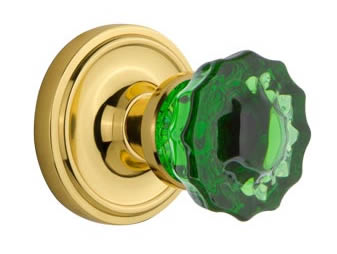 Nostalgic Warehouse Classic Rose with Emerald Crystal Knob