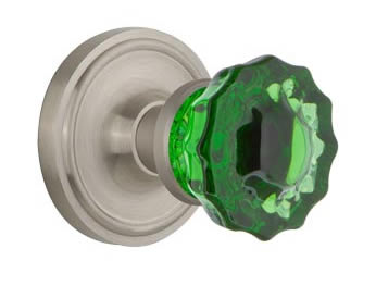 Nostalgic Warehouse Classic Rose with Emerald Crystal Knob