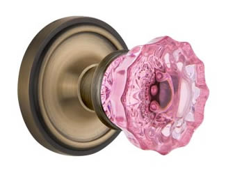 Nostalgic Warehouse Classic Rose with Pink Crystal Knob
