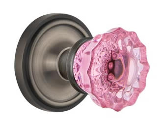Nostalgic Warehouse Classic Rose with Pink Crystal Knob