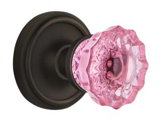Nostalgic Warehouse Classic Rose with Pink Crystal Knob
