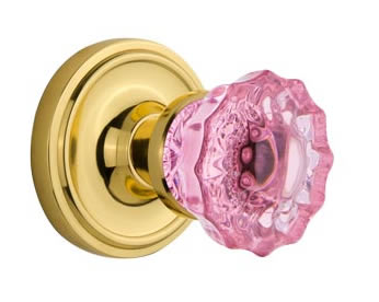 Nostalgic Warehouse Classic Rose with Pink Crystal Knob