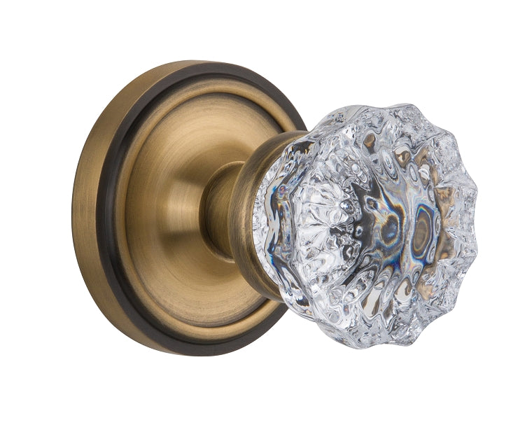 Nostalgic Warehouse Crystal Knob with Classic Rosette ( All Mortise Come W/ Keyhole )