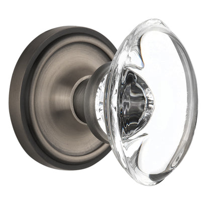 Nostalgic Warehouse Classic Rose with Oval Clear Crystal Knob - Mortise Lock