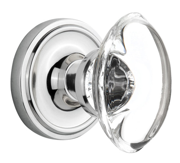 Nostalgic Warehouse Classic Rose with Oval Clear Crystal Knob - Mortise Lock