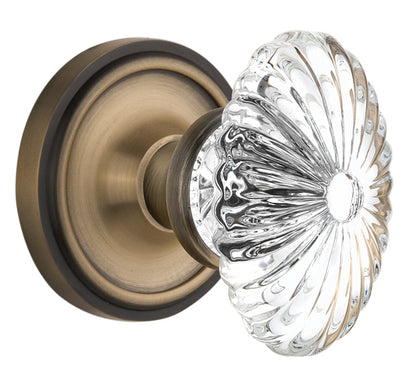 Nostalgic Warehouse Classic Rose with Oval Fluted Crystal Knob