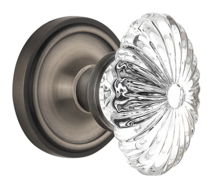 Nostalgic Warehouse Classic Rose with Oval Fluted Crystal Knob