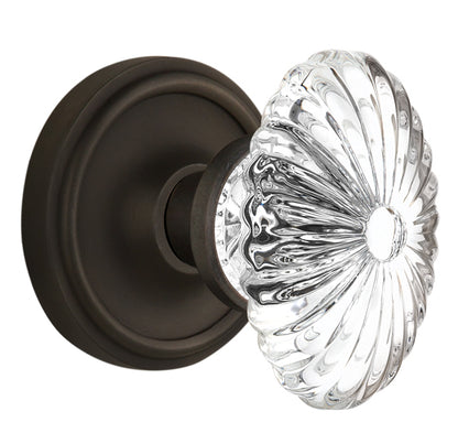 Nostalgic Warehouse Classic Rose with Oval Fluted Crystal Knob