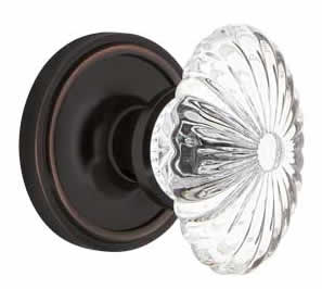Nostalgic Warehouse Classic Rose with Oval Fluted Crystal Knob