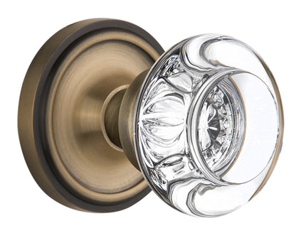 Nostalgic Warehouse Classic Rose with Round Clear Crystal Knob - Mortise Lock