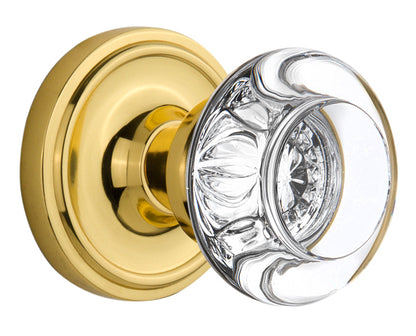 Nostalgic Warehouse Classic Rose with Round Clear Crystal Knob - Mortise Lock