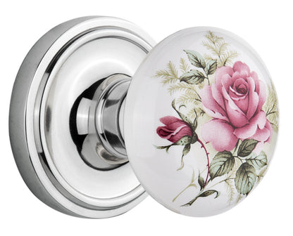 Nostalgic Warehouse Classic Rosette with White/Rose Porcelain Knob