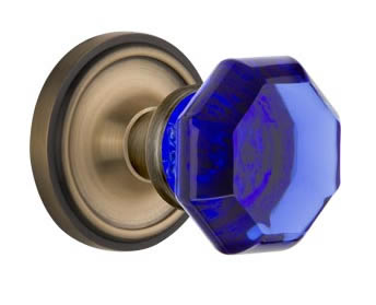 Nostalgic Warehouse Classic Rose with Cobalt Waldorf Crystal Knob