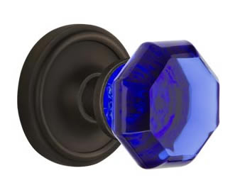 Nostalgic Warehouse Classic Rose with Cobalt Waldorf Crystal Knob