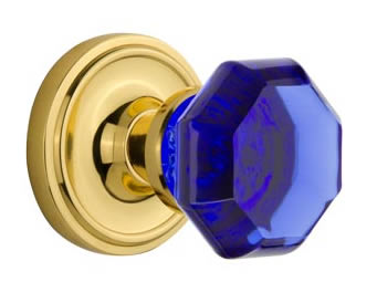 Nostalgic Warehouse Classic Rose with Cobalt Waldorf Crystal Knob