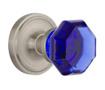 Nostalgic Warehouse Classic Rose with Cobalt Waldorf Crystal Knob