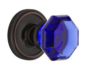 Nostalgic Warehouse Classic Rose with Cobalt Waldorf Crystal Knob
