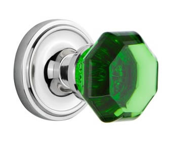Nostalgic Warehouse Classic Rose with Emerald Waldorf Crystal Knob