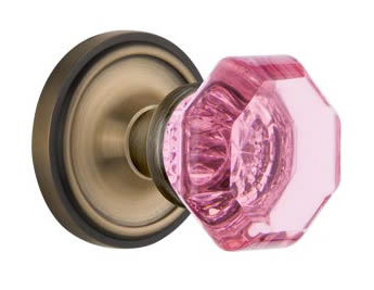 Nostalgic Warehouse Classic Rose with Pink Waldorf Crystal Knob