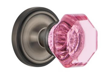 Nostalgic Warehouse Classic Rose with Pink Waldorf Crystal Knob