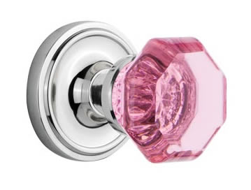 Nostalgic Warehouse Classic Rose with Pink Waldorf Crystal Knob