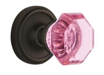 Nostalgic Warehouse Classic Rose with Pink Waldorf Crystal Knob