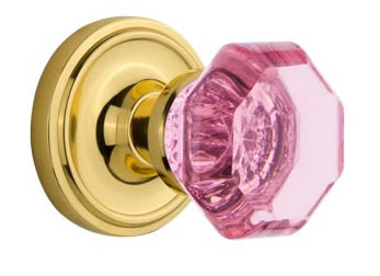 Nostalgic Warehouse Classic Rose with Pink Waldorf Crystal Knob