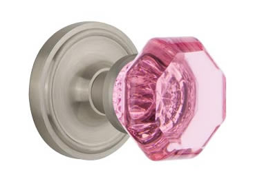 Nostalgic Warehouse Classic Rose with Pink Waldorf Crystal Knob