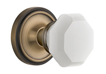 Nostalgic Warehouse Classic Rose with White Waldorf Crystal Knob