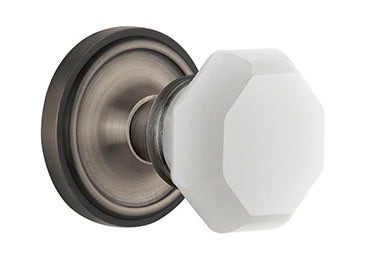 Nostalgic Warehouse Classic Rose with White Waldorf Crystal Knob