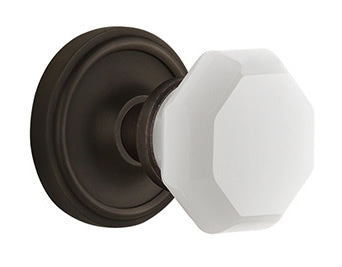 Nostalgic Warehouse Classic Rose with White Waldorf Crystal Knob