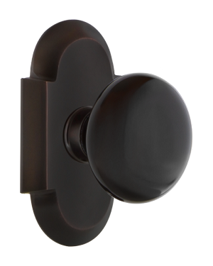 Nostalgic Warehouse Cottage Plate with Black Porcelain Knob - Timeless Bronze