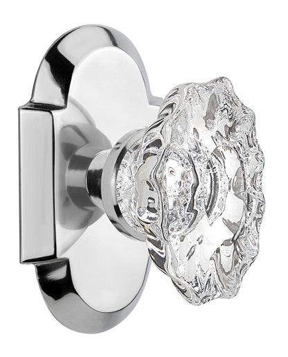 Nostalgic Warehouse Cottage Plate with Crystal Knob - Bright Chrome