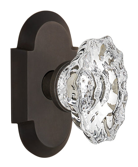 Nostalgic Warehouse Cottage Plate with Crystal Knob - Oil Rubbed Bronze