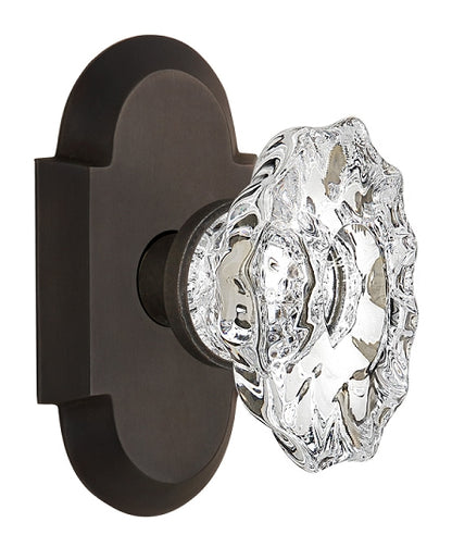 Nostalgic Warehouse Cottage Plate with Crystal Knob - Oil Rubbed Bronze