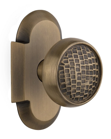 Nostalgic Warehouse Cottage Plate with Craftsman Knob - Antique brass