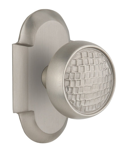 Nostalgic Warehouse Cottage Plate with Craftsman Knob - Satin nickel