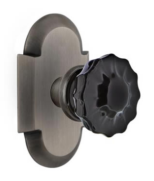 Nostalgic Warehouse Cottage Plate with Crystal Black Door Knob