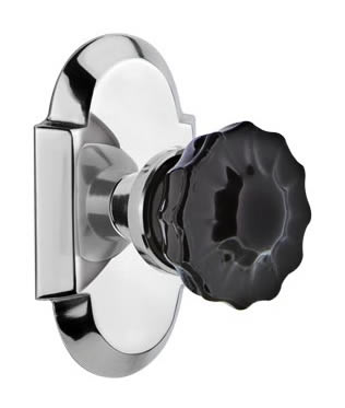 Nostalgic Warehouse Cottage Plate with Crystal Black Door Knob