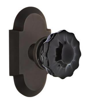 Nostalgic Warehouse Cottage Plate with Crystal Black Door Knob