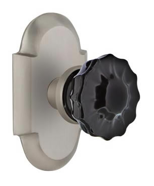 Nostalgic Warehouse Cottage Plate with Crystal Black Door Knob