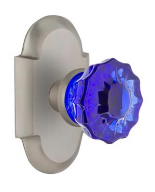 Nostalgic Warehouse Cottage Plate with Crystal Cobalt Door Knob