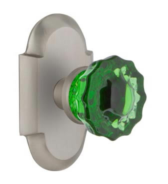 Nostalgic Warehouse Cottage Plate with Crystal Emerald Door Knob