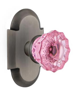 Nostalgic Warehouse Cottage Plate with Crystal Pink Door Knob