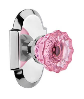 Nostalgic Warehouse Cottage Plate with Crystal Pink Door Knob