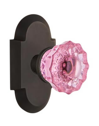 Nostalgic Warehouse Cottage Plate with Crystal Pink Door Knob