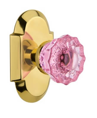 Nostalgic Warehouse Cottage Plate with Crystal Pink Door Knob